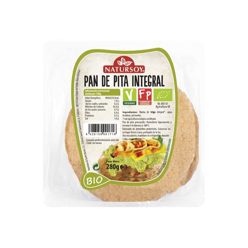 Pan de pita integral 250g ECO