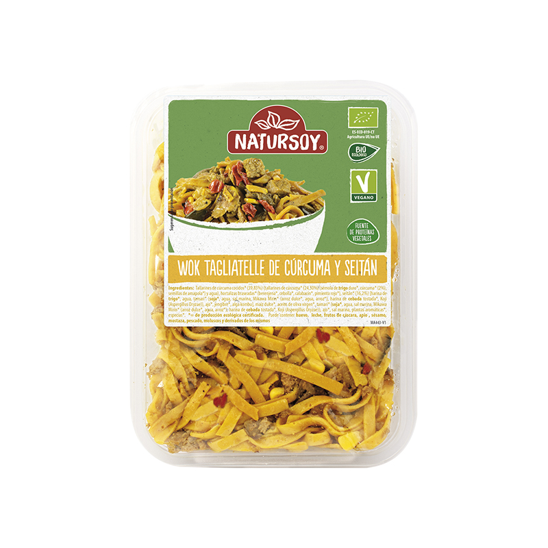 Tagliatelle cúrcuma y seitán ECO