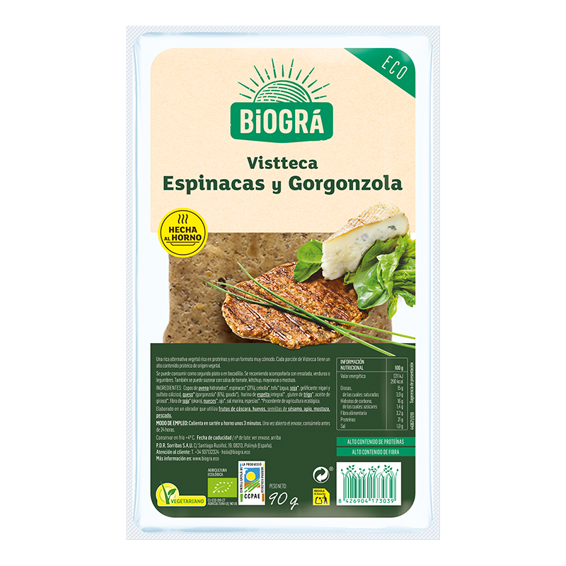 Vistteca espinacs gorgonzola ECO