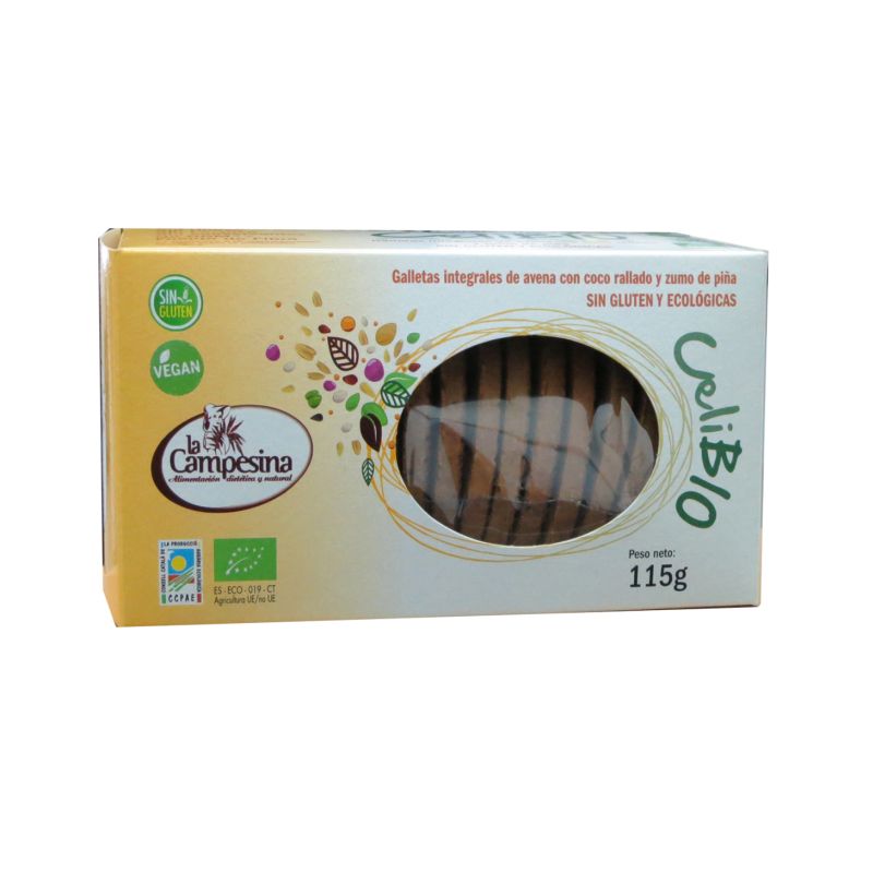 Galletas avena coco piña 115g ECO