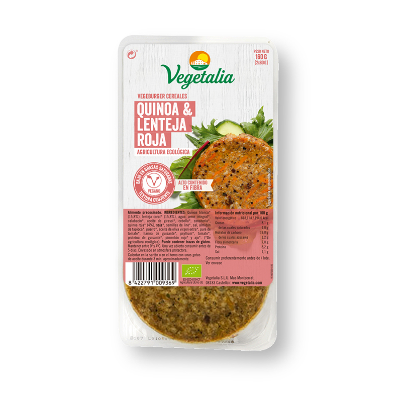 Vegeburguer quinoa y lenteja ECO