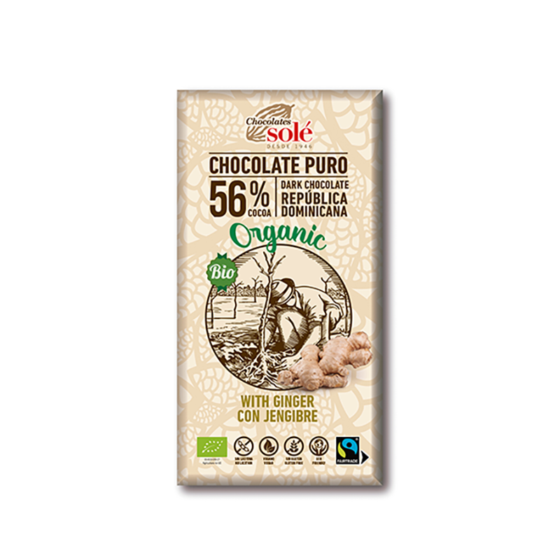 Xocol negra c/ginge 100g ECO