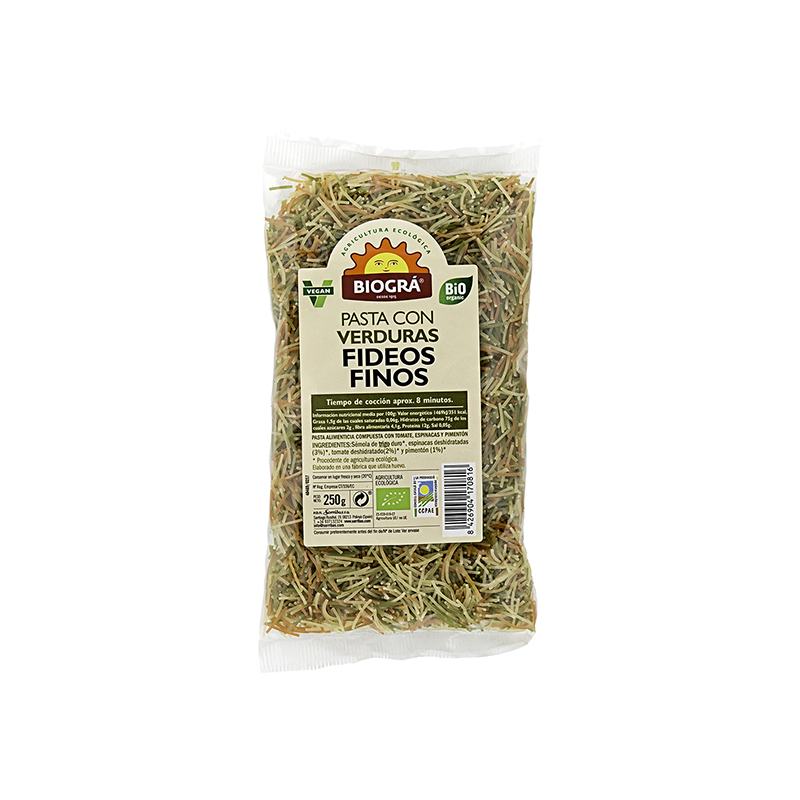 Fideus fins de verdures 250g ECO